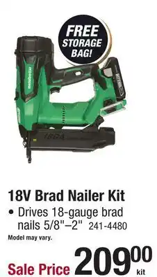 Menards 18V Brad Nailer Kit offer