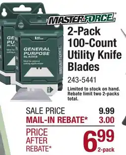 Menards 2-Pack 100-Count Utility Knife Blades offer
