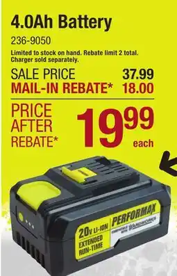 Menards 4.0Ah Battery offer