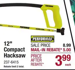 Menards 12 Compact Hacksaw offer