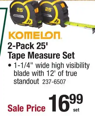 Menards 2-Pack 25' Tape Measure Set offer