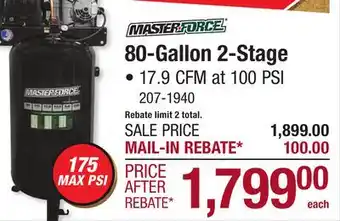 Menards 80-Gallon 2-Stage offer