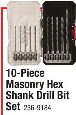 Menards 10-Piece Masonry Hex Shank Drill Bit Set offer