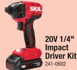 Menards 20V 1/4 Impact Driver Kit offer