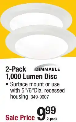 Menards 2-Pack 1,000 Lumen Disc offer