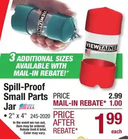 Menards Spill-Proof Small Parts Jar offer