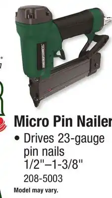 Menards Micro Pin Nailer offer