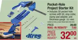 Menards Pocket-Hole Project Starter Kit offer