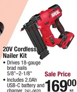 Menards 20V Cordless Nailer Kit offer