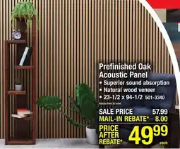 Menards Prefinished Oak Acoustic Panel offer