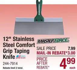 Menards 12 Stainless Steel Comfort Grip Taping Knife offer