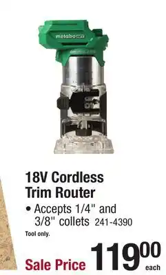 Menards 18V Cordless Trim Router offer