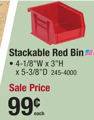 Menards Stackable Red Bin offer