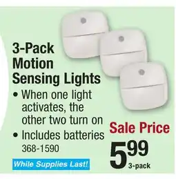 Menards 3-Pack Motion Sensing Lights offer
