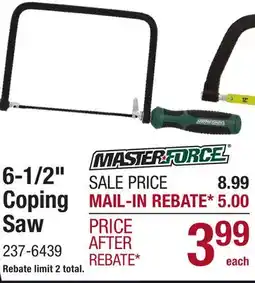 Menards 6-1/2 Coping Saw offer