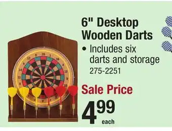 Menards 6 Desktop Wooden Darts offer