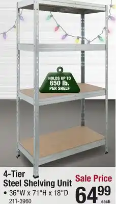Menards 4-Tier Steel Shelving Unit offer