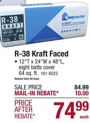 Menards R-38 Kraft Faced offer