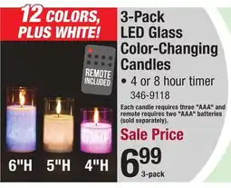 Menards 3-Pack LED Glass Color-Changing Candles offer