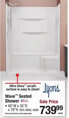 Menards Wave Seated Shower offer