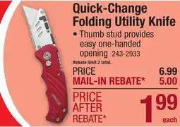 Menards Quick-Change Folding Utility Knife offer