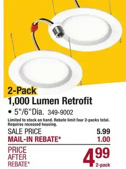Menards 2-Pack 1,000 Lumen Retrofit offer