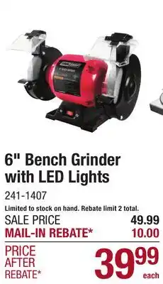 Menards 6 Bench Grinder with LED Lights offer