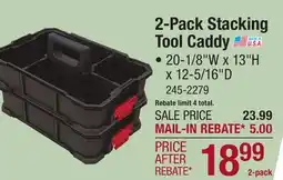 Menards 2-Pack Stacking Tool Caddy offer