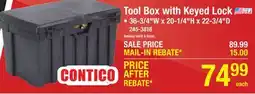 Menards Tool Box with Keyed Lock offer