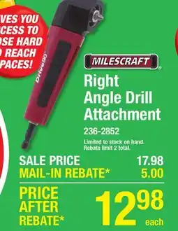 Menards Right Angle Drill Attachment offer