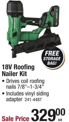 Menards 18V Roofing Nailer Kit offer