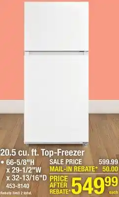 Menards 20.5 cu. ft. Top-Freezer offer