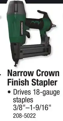 Menards Narrow Crown Finish Stapler offer