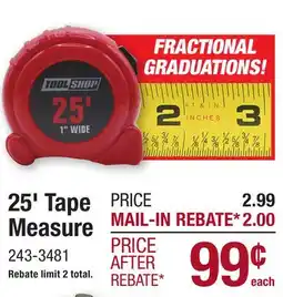 Menards 25' Tape Measure offer
