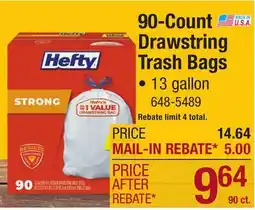 Menards 90-Count Drawstring Trash Bags offer