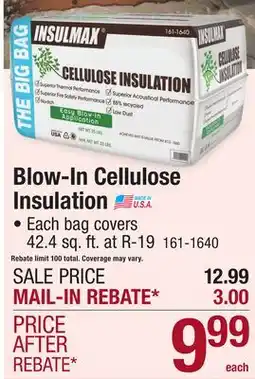 Menards Blow-In Cellulose Insulation offer