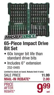 Menards 65-Piece Impact Drive Bit Set offer