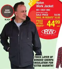 Menards Nylon Work Jacket offer
