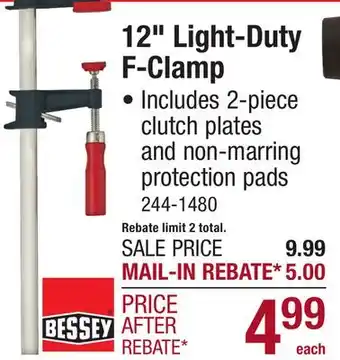 Menards 12 Light-Duty F-Clamp offer