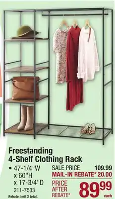 Menards Freestanding 4-Shelf Clothing Rack offer