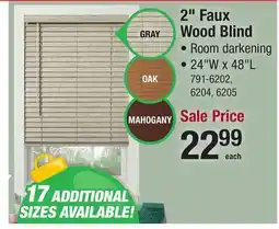 Menards 2 Faux Wood Blind offer