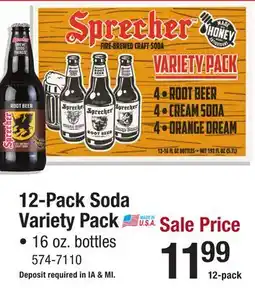 Menards 12-Pack Soda Variety Pack offer