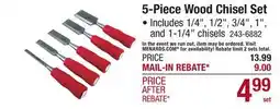 Menards 5-Piece Wood Chisel Set offer