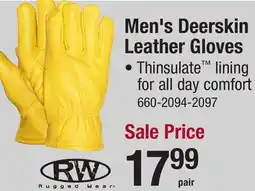Menards Men's Deerskin Leather Gloves offer