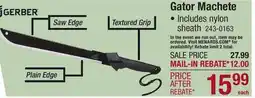 Menards Gator Machete offer