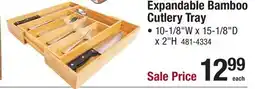 Menards Expandable Bamboo Cutlery Tray offer