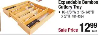Menards Expandable Bamboo Cutlery Tray offer