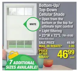 Menards Bottom-Up/ Top-Down Cellular Shade offer