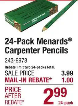 Menards 24-Pack Menards Carpenter Pencils offer