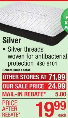 Menards Silver Memory Foam Pillows offer